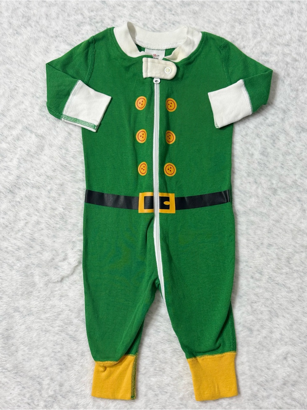 Hanna Andersson Green Christmas Elf Zip Sleeper 0-6M Baby Organic Cotton Holiday